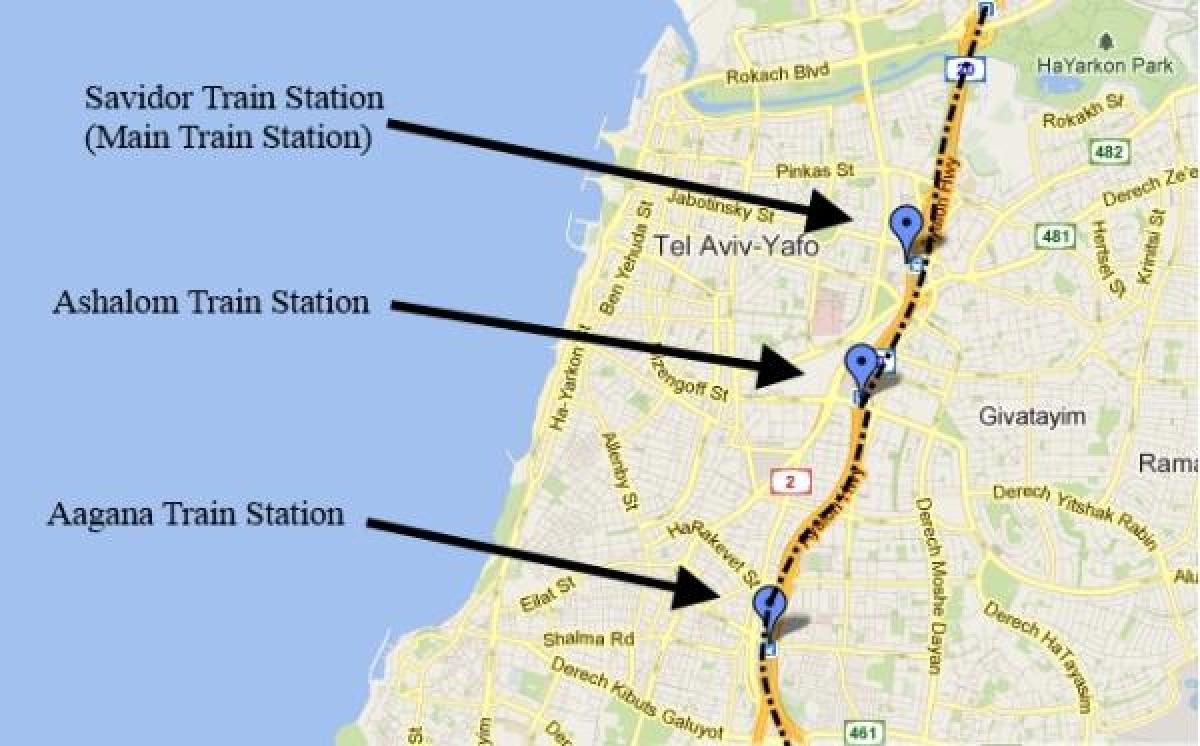 peta dari sherut peta Tel Aviv