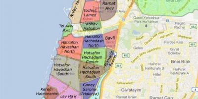Tel Aviv lingkungan peta